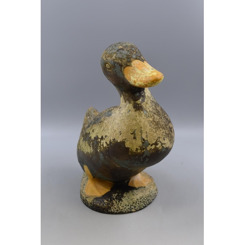 546 - Two Large Concrete Ducks Measuring Approx 15 Inches Tall and 17 in Length and a Resin Duck.