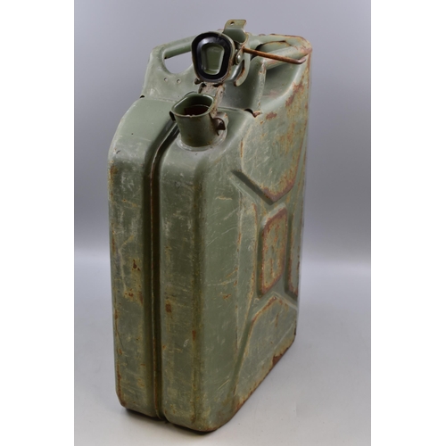 547 - A Vintage Metal 20L Jerry Can, In Green.