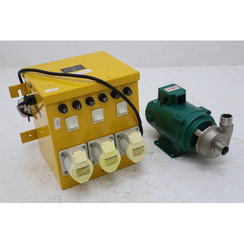 553 - Whitebread 110V Beer Pump and a 3 Outlet 110v Transformer