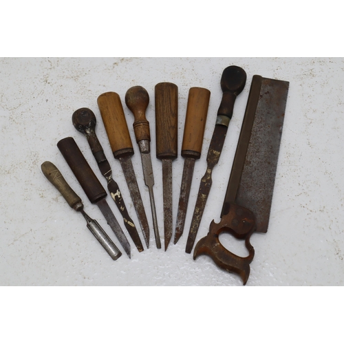 556 - Selection of Quality Vintage Tools including Maples Tenon Saw, W Lloyd Chisel, Thomas Ibbotson Chise... 