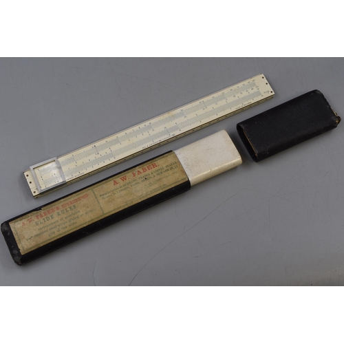 577 - Mixed Selection Of Foldable Warning Triangles And Vintage Slide Ruler Includes Cases