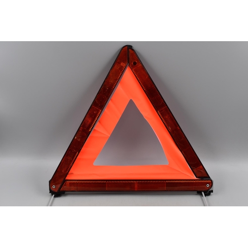 577 - Mixed Selection Of Foldable Warning Triangles And Vintage Slide Ruler Includes Cases