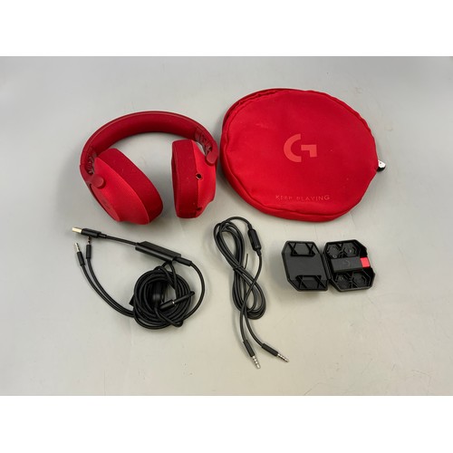 240 - Pair of Red G433 Gaming Surround Sound Headphones in Storage pouch