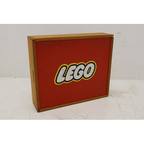 203 - Vintage Wooden Lego Storage Box with internal split level compartments 19