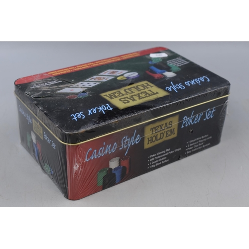 215 - Sealed Casino Style ' Texas Hold 'Em' Poker Set