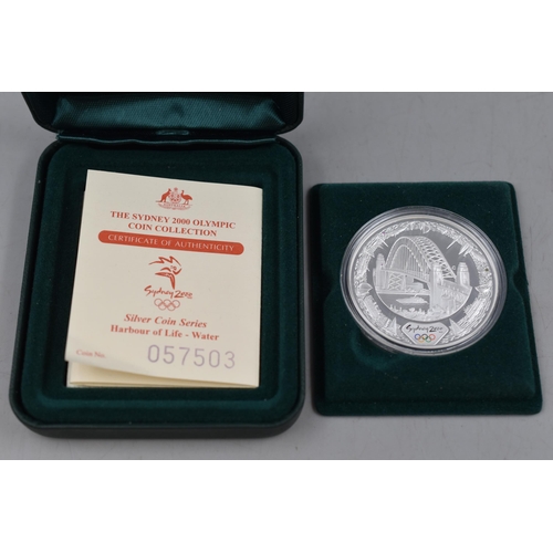 2 - A 2000 Sydney Olympics Silver Proof (.999 Silver) Five Dollar Coin, In Original Box With Certificate... 