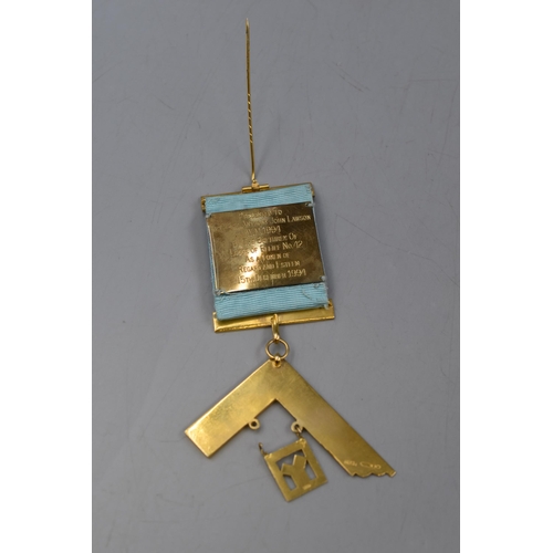 5 - A 9ct Gold Masonic Relief Jewel, Issued By Lodge 42. In Presentation Case.