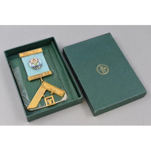 5 - A 9ct Gold Masonic Relief Jewel, Issued By Lodge 42. In Presentation Case.