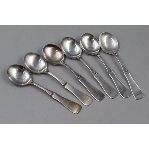 21 - Set of 6 Swedish 830 Silver Spoons in the Art Nouveau style