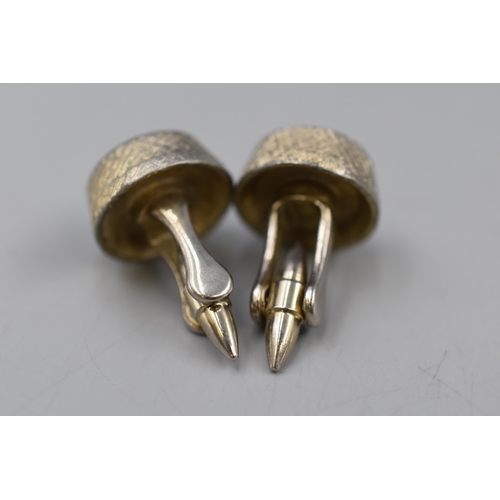 25 - A Pair of Mid Century Cufflinks, With Large Central Stones.