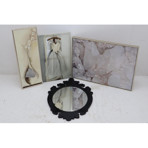 234 - A Selection of Four Wall Hanging Decorative Items. Includes Modern Mirror, Marilyn Robertson Print, ... 