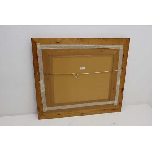 235 - Large Wood Framed Bevelled Edge Mirror approx 36