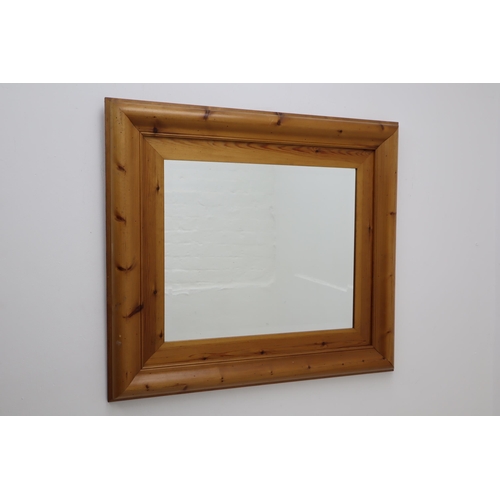 235 - Large Wood Framed Bevelled Edge Mirror approx 36