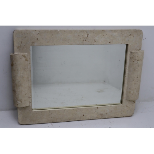 236 - Heavy Art Deco Marble Effect Mirror, approx 36