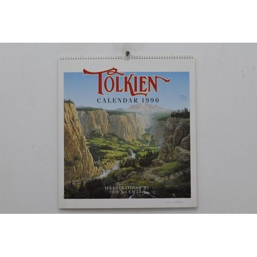 242 - Four Lord of The Rings Calendars (1988, 1990, 1994 x 2). One Signed By Artist Ted Naismith.