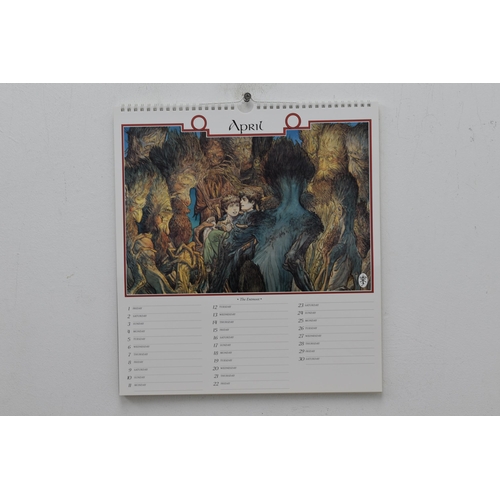 242 - Four Lord of The Rings Calendars (1988, 1990, 1994 x 2). One Signed By Artist Ted Naismith.