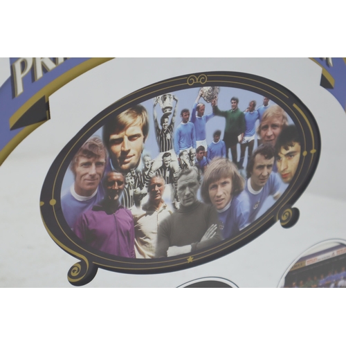 243 - Vintage ' Pride of Manchester' Framed Mirror Depicting Manchester City FC Size 24 