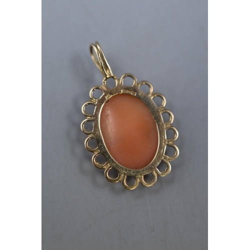 33 - Hallmarked Birmingham Gold 375 Cameo Pendant