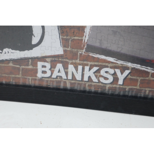 245 - Large Framed ' Banksy' Themed Jigsaw 26