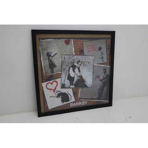 245 - Large Framed ' Banksy' Themed Jigsaw 26