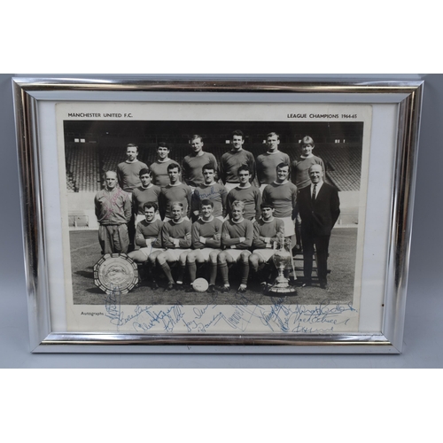 48 - A Signed Manchester United Photo of The 1964-65 League Winning Side.