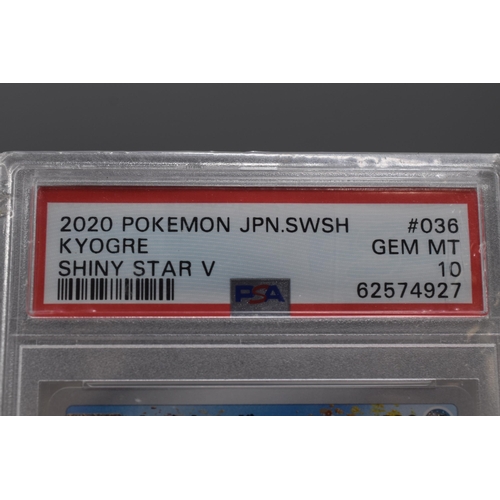 54 - Pokémon Card Graded 10 Gem Mint “2020 Pokémon JPN.SWSH Kyogre Shiny Star V No.03... 