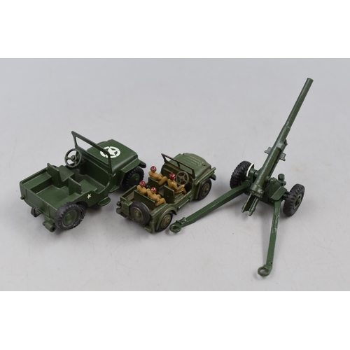 74 - Selection of 7 Die-Cast Dinky Military Vehicles including 682, 623, 80c, Jeep and More