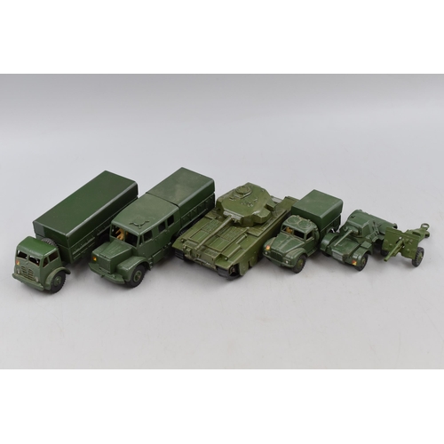 76 - Selection of 6 Dinky Die Cast Military Vehicles including 641, 686, 622, 689, 651 and 670)