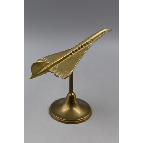 89 - Vintage Brass Concorde Model circa 1970 (7