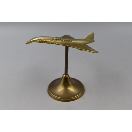 89 - Vintage Brass Concorde Model circa 1970 (7