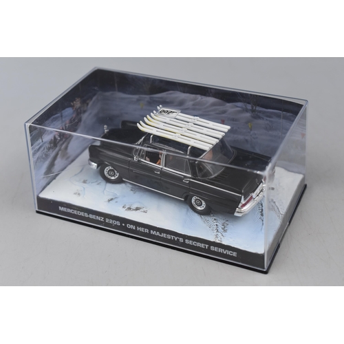 93 - A Selection of Six Boxed Die Cast GE Fabbri James Bond 007 Cars, Includes Octopussy, Tomorrow Never ... 