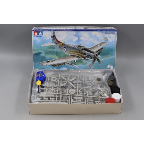 98 - Tamiya Douglas A-1H Skyraider ( US Navy) 1/48 Scale Model, Preowned, All Parts Still Packaged in Ori... 