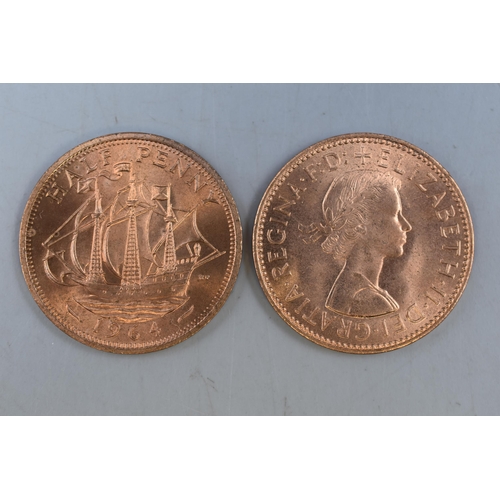 108 - Approx 120 1964 Elizabeth II Half pennies