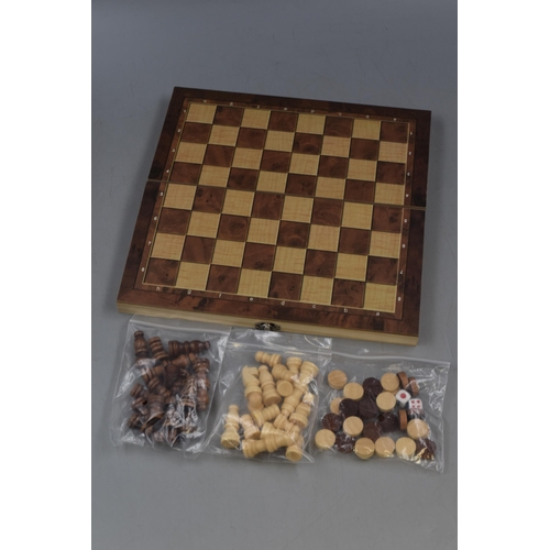 315 - Two new 3 in 1 Chess, Checkers and Backgammon Sets