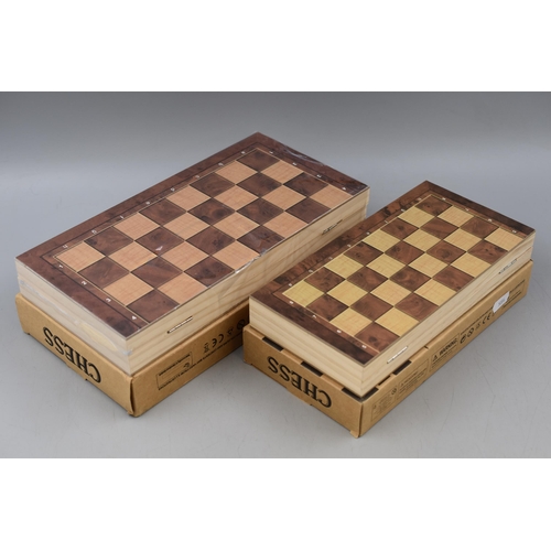 315 - Two new 3 in 1 Chess, Checkers and Backgammon Sets