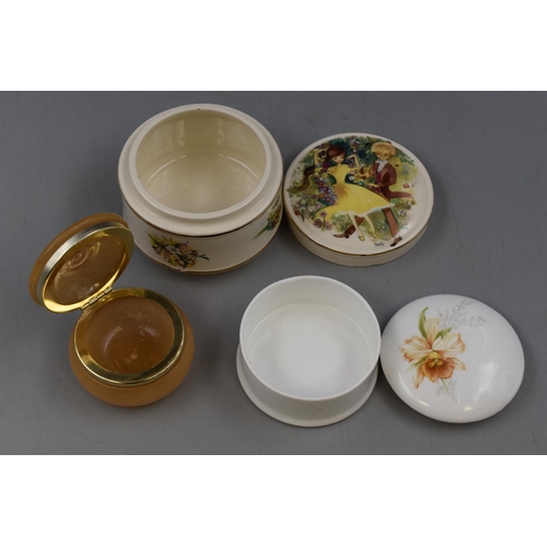 134 - Three Decorative Trinket Dishes, Two Ceramic , One Onyx, Largest is by Sadler and Other Ceramic is b... 