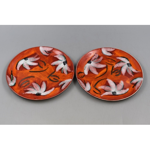 172 - Pair of Hand Painted Poole Pottery Plates Titled 'Daisy' approx 8