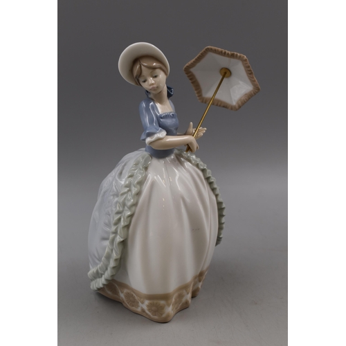 178 - A Pair of Nao By Lladro Ceramic Figures, Includes Lady Holding Parasol and Girl With Spilt Milk. Lar... 