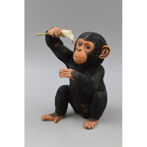 184 - Lovely Hand painted Chimp Statue a/f approx 7