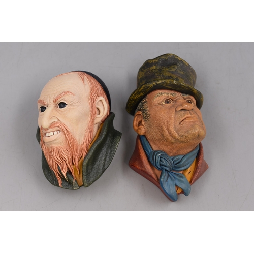 191 - Two Wall Hanging Bossons Heads, Fagin and Bill Sykes.