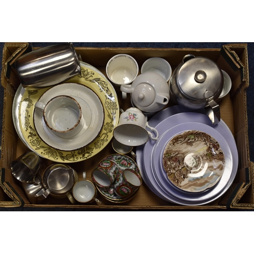 563 - A Mixed Selection of Ceramics and A Stainless Steel Tea Set. Includes Denby, Alfred Meakin and More.