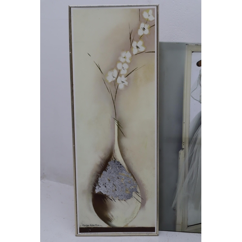 234 - A Selection of Four Wall Hanging Decorative Items. Includes Modern Mirror, Marilyn Robertson Print, ... 