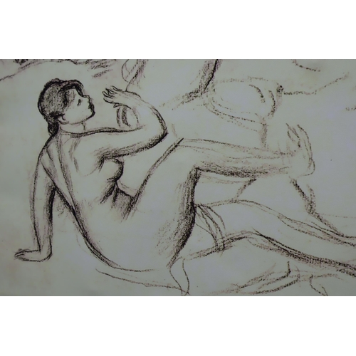 492 - Canvas picture Depicting Sketched Nudes approx 32