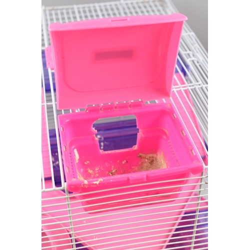 505 - Pet Hamster/Gerbil Cage with Ramps in Pink/Blue approx 20