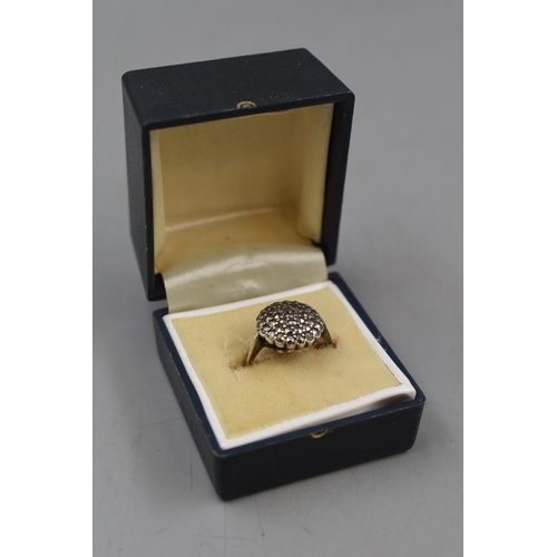 2 - Sterling Silver Marcasite Ring (Size P) Complete with Presentation Box