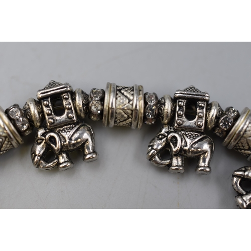 24 - Designer Elephant Charm Bracelet Non Magnetic possibly Silver