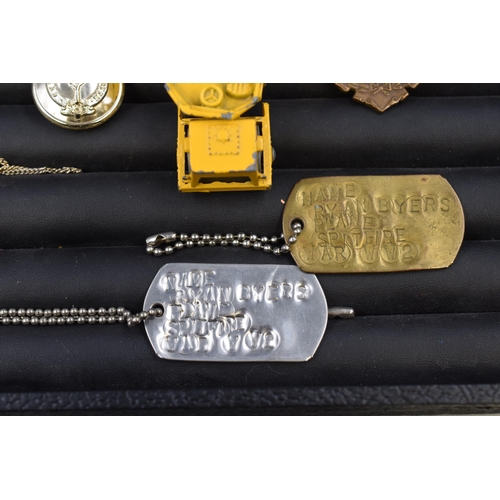 48 - A Selection of Items To Include Swimming Medal, Dog Tags, Watches and More.