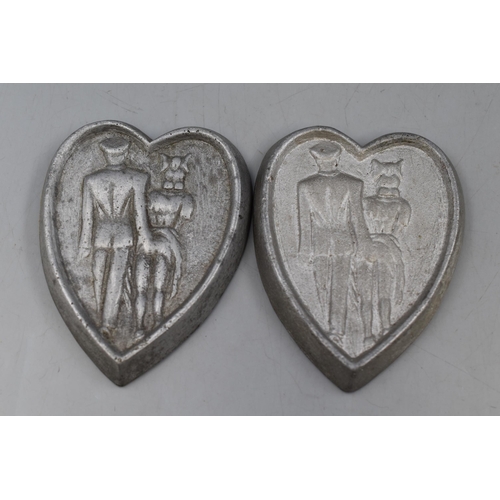 54 - Two Cast Aluminium Erotic Art Deco Ashtrays approx 4