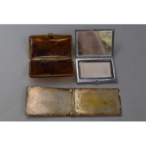 84 - A Selection of Three Vintage Items. Includes Tortoise Shell Vesta Case, Make-Up Compact and Other.