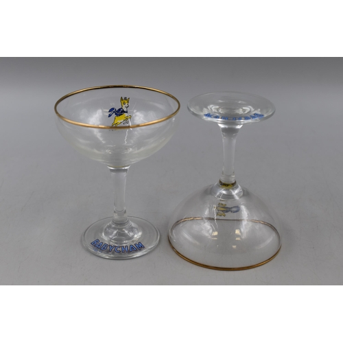 93 - A Set of Eleven Retro Babycham Glasses, With Babycham Deer Figure.